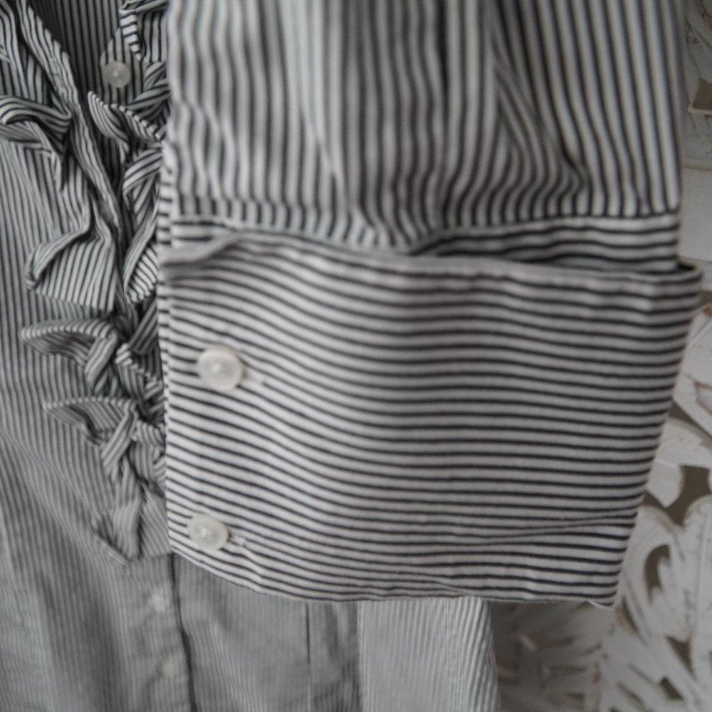 Express | Stripe Ruffle Button Up - image 3